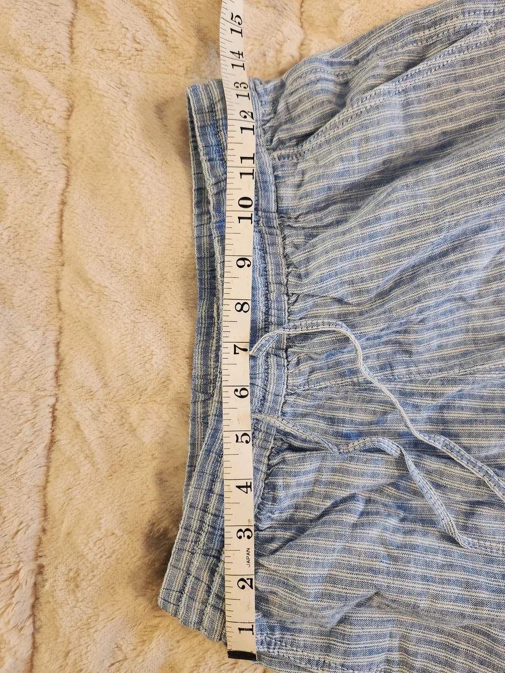 NWT ZARA Pants, Linen Blend Blue & White Striped, Lightweight Summer Sz XS